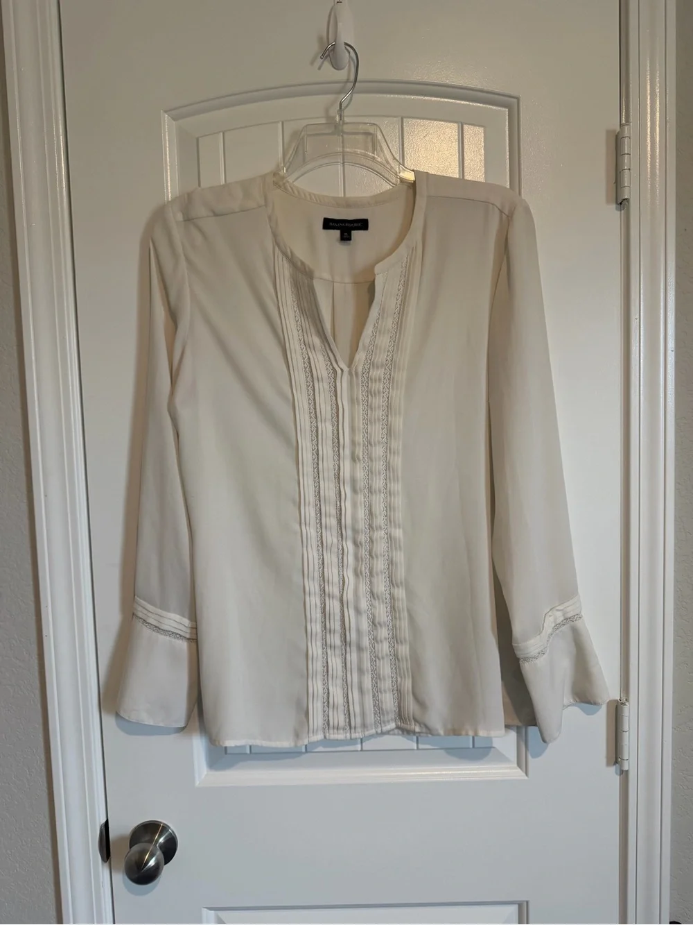 Banana Republic Ivory Pintuck Front Women's Blouse
